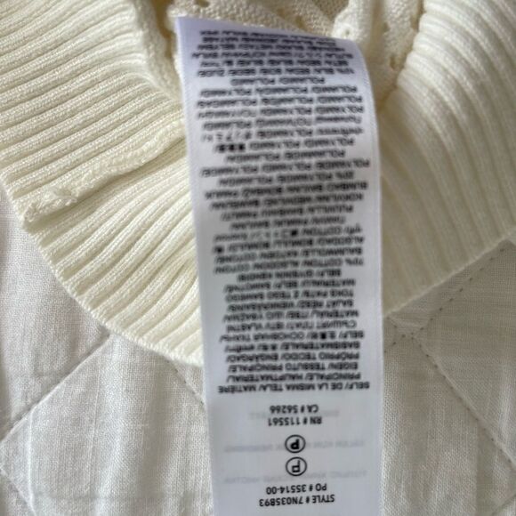 7 For All Mankind Pointelle Crewneck Top Large - Picture 7 of 11